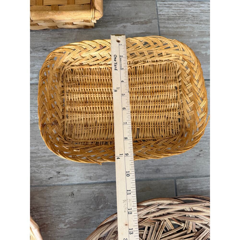Vintage Woven Boho Wall Basket Set 5 Pcs - Picture 4 of 7